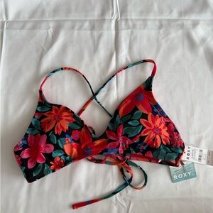 NWT Roxy Tropical Floral Tri Bikini Top Only